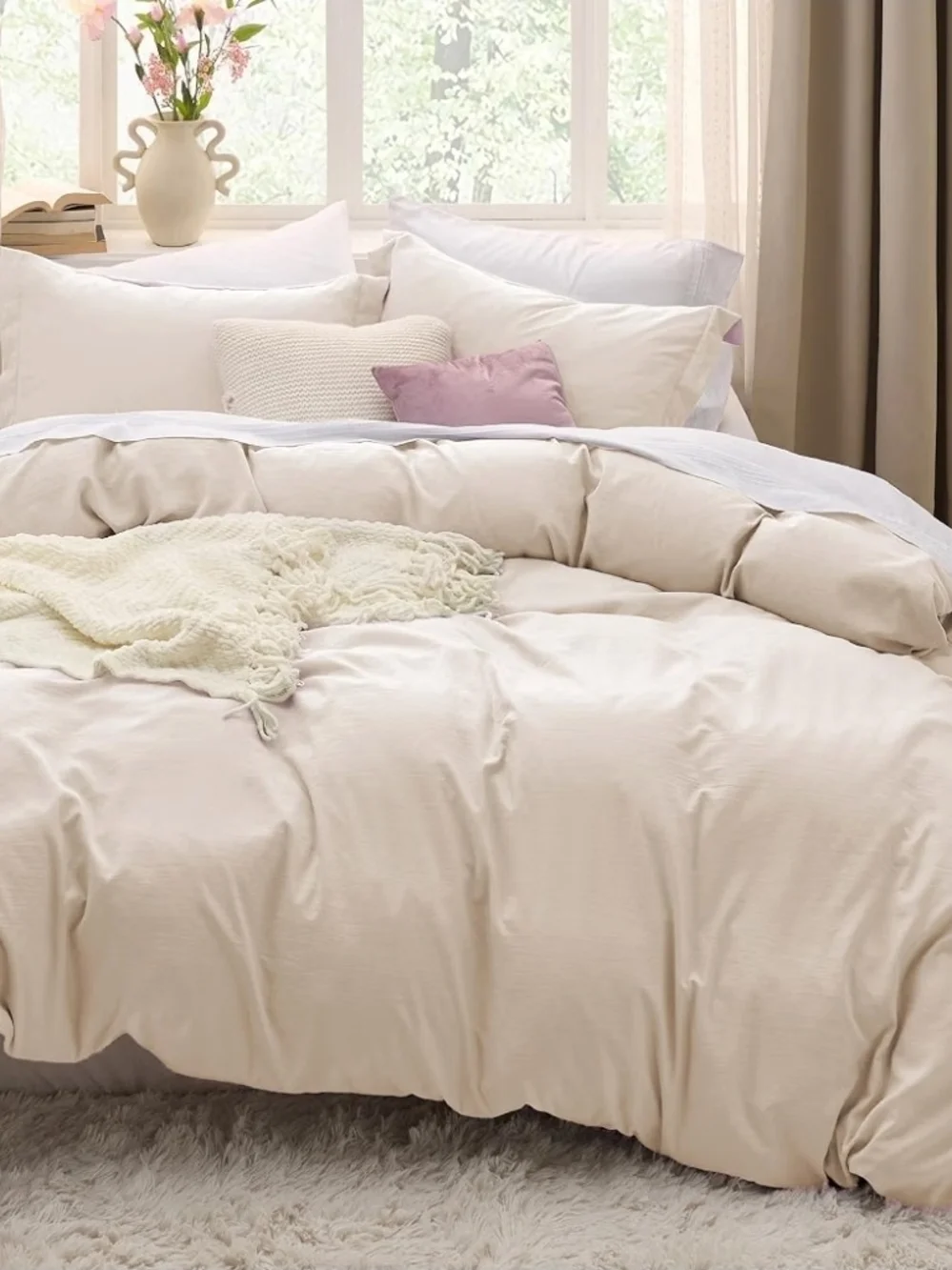 Plush Cream Duvet Cover Set - Brand: